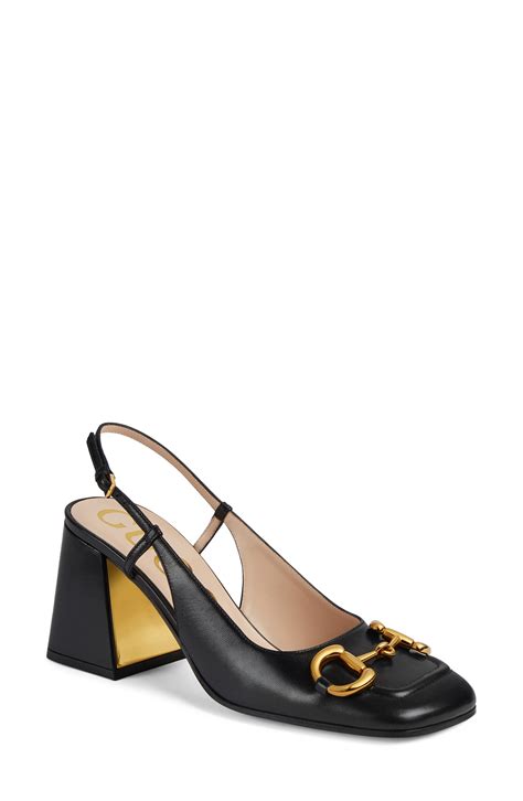 gucci baby horsebit slingback pump|Gucci high heels pumps.